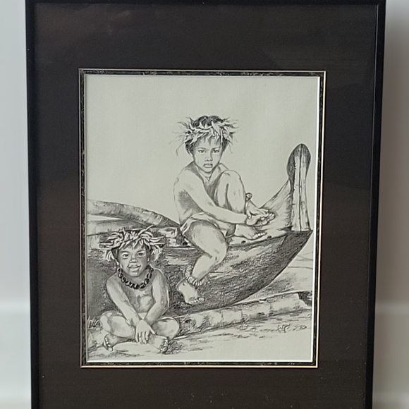 Helga M Vainowski Framed Print. POKI I. Paintung From MAUUI collection. 17 X 14" - Picture 10 of 14